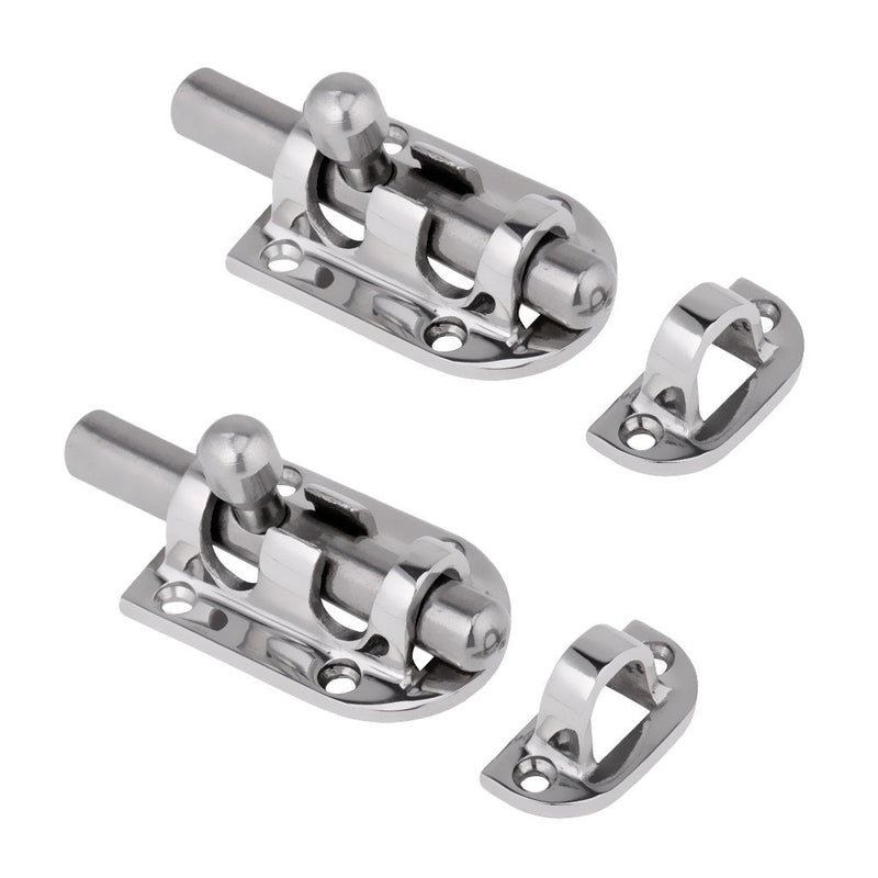60/90/110mm Marine Boat Door Window Lock Latch ，Stainless Steel 316 Slide Barrel Bolt Clasp Sliding Hasp Locks Push Pull Toggle Buckle W/Friction pad (2PCS, 110mm) 2PCS