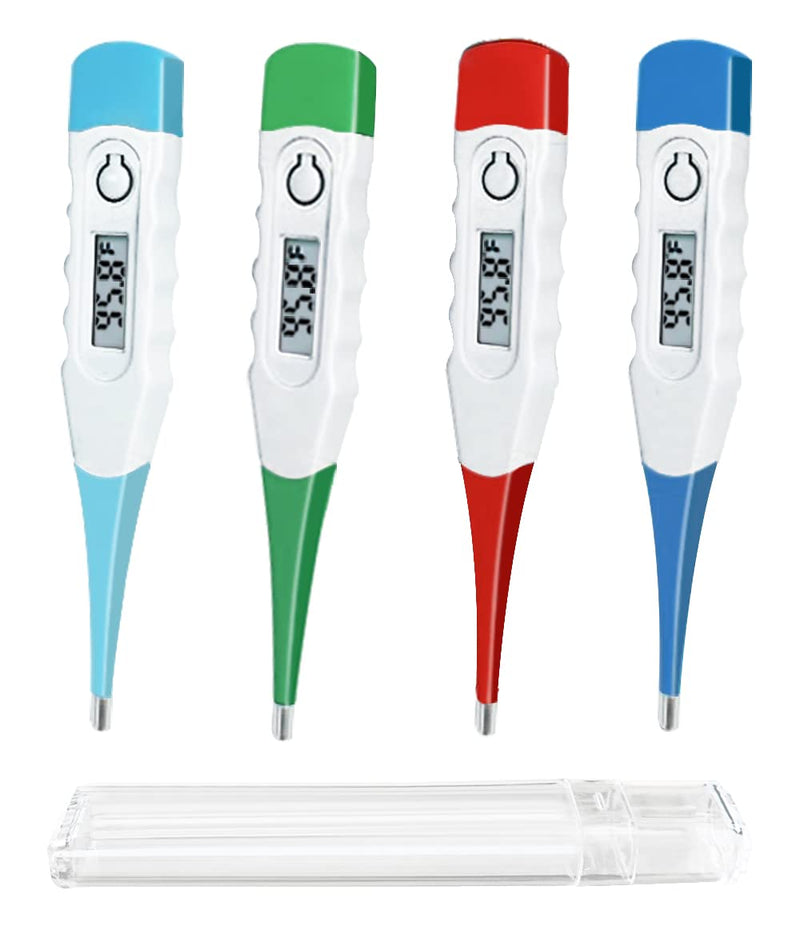 Oral Thermometer, Digital Thermometer for Oral, Rectal or Under Arm Use (A, Pack of 4)