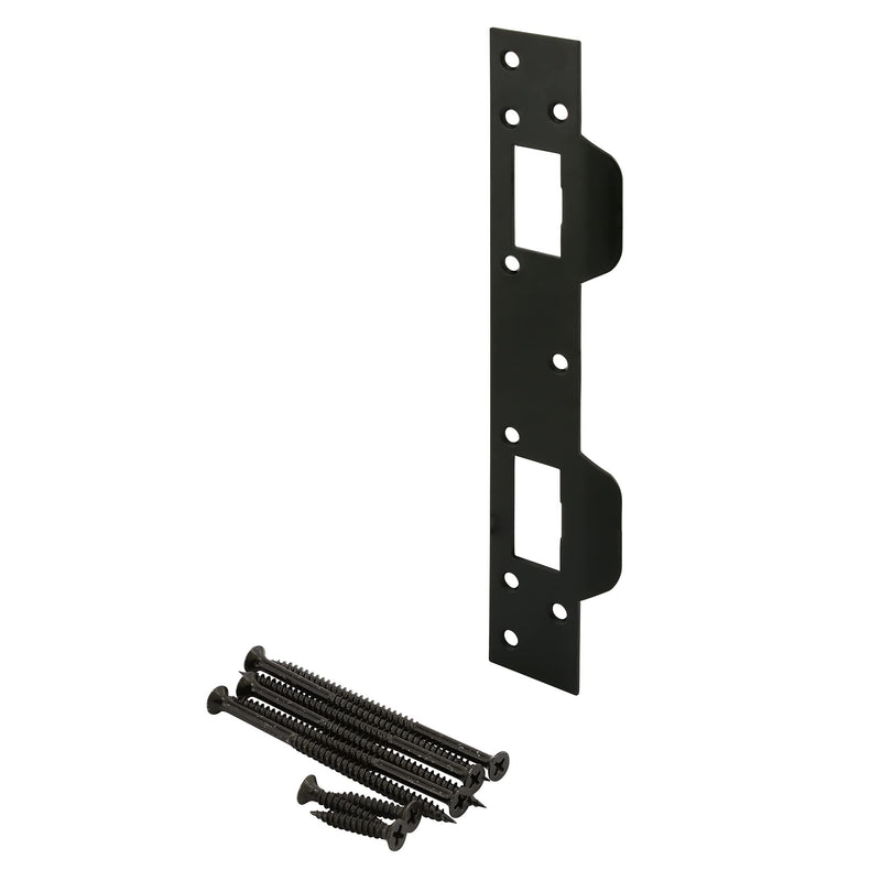 Prime-Line U 11452 Door Strike, 5-1/2 In., Hole Center, Matte Black Finish (Single Pack)