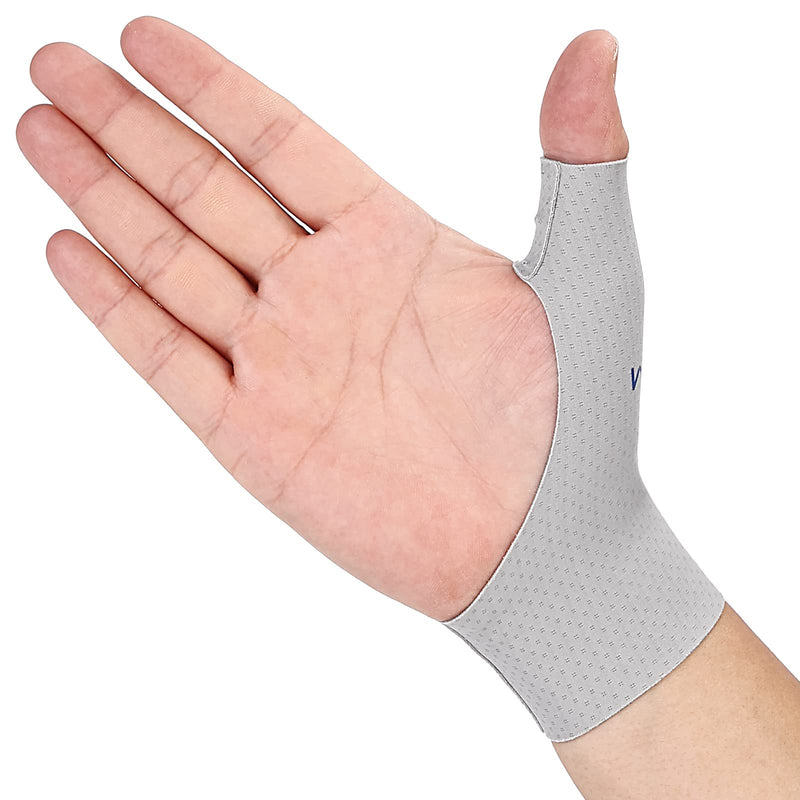 Thumb Wrist Brace Compression Sleeve (2 PCS) for Arthritis Pain Relief Protector Support, Soft Elastic Fabric Thumb Spica Splint Glove Liner for Women and Men -Fits Both Hands (Small) S