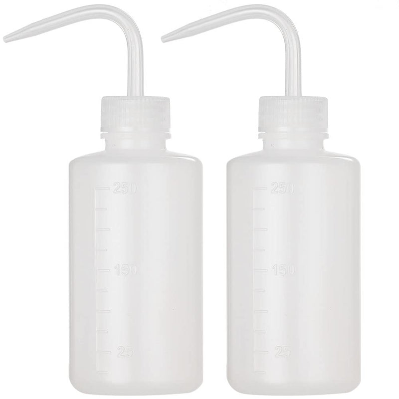 2Pcs Tattoo Wash Bottle 250ml | 8oz Water Squirt Bottle Succulent Watering, Safety Rinse Bottle Watering Tools for Medical Succulent Cleaning Washing Bottle White