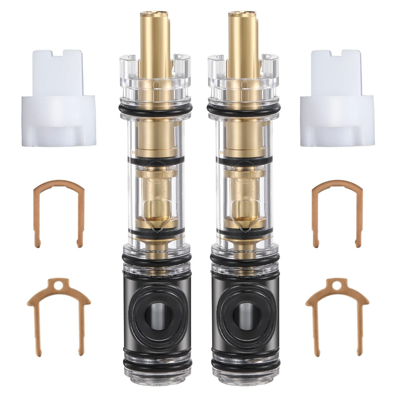 Enhon 2 Pack 2 Pack Dual Seal Cartridge Replacement Compatible with Moen 1225 1225B, One-Handle Kitchen and Bathroom Faucet Cartridge Fits Single Handle Faucet/Showers, Brass