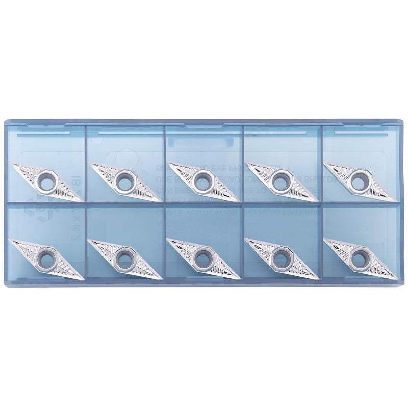 Carbide Inserts for Aluminum VCGT331 VCGT160404-LH for Finish to semi-Finish Machining of Non-Ferrous Metal, 10PCS VCGT331-LH