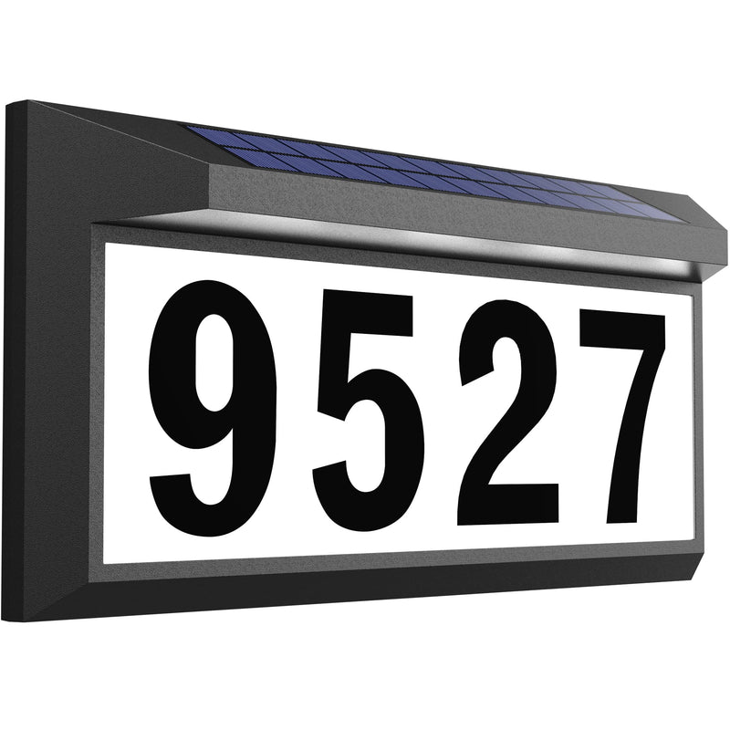 Solar Address Sign, Lighted Address Plaque Outdoor Waterproof, Illuminated Address Numbers, House Numbers for Outside Black