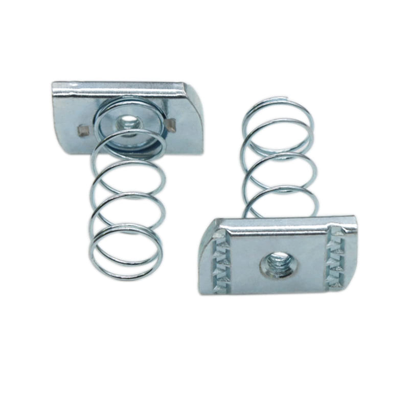 Strut Channel Nuts, 1/4-20 Spring Channel Nuts with Zinc Electroplate Finish, Long Spring Nuts Great for Use with Strut Channel (10 Pack) Standard Spring