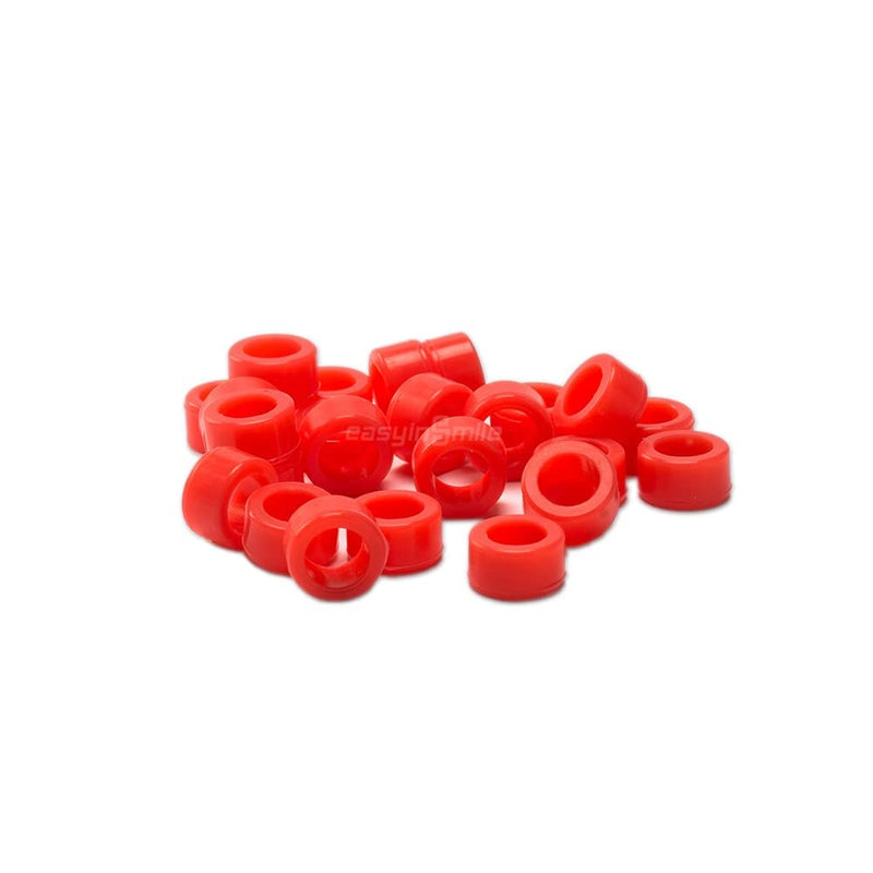 Dental Color Code Ring Band Silicone Hygienist Instrument Code Rings S/L Autoclavable 135ºC (L, Red) L