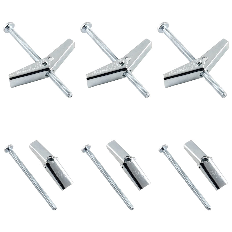 10Pcs 1/8 x 2 Inch Round Head Toggle Bolt and Wing Nut, Metal Toggle Bolts Heavy Duty Wall Anchor Bolts Molly Screws for Drywall Wood Hanging Item 1/8 x 2 Inch(10Pcs)