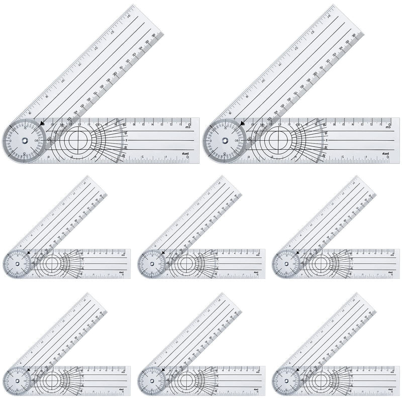 Plastic Goniometer Quick Angle Protractor Clear Angle Finder Angle Ruler with 7 Inch Arm Angle Measurement Tool for School Office Measuring Drawing Woodworking Designers Architects Students Work (8) 8