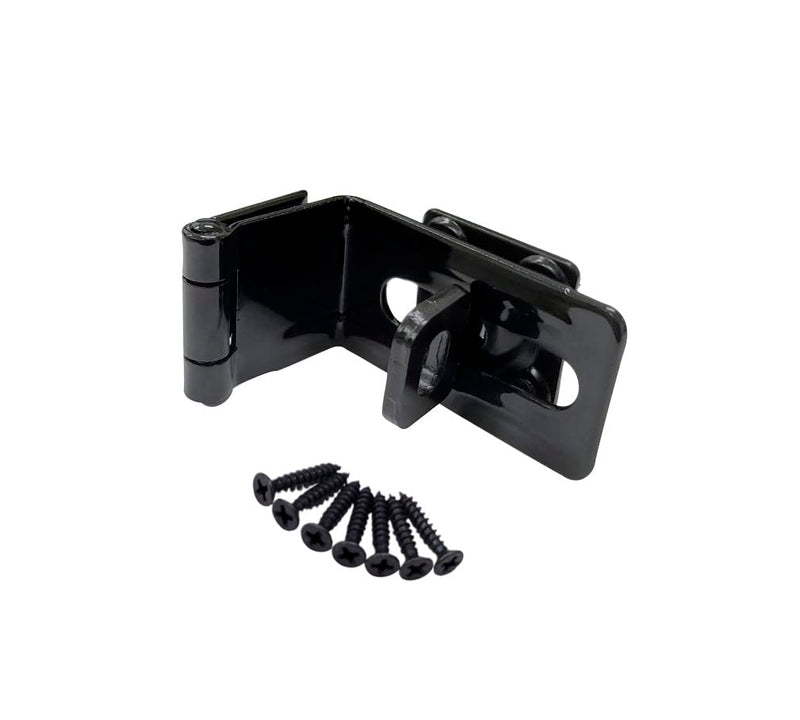 QCAA 90 Degree Angel HASP and Swivel Staple, 4-1/2", Steel, Black, 1 Pack, Made in Taiwan 1pack
