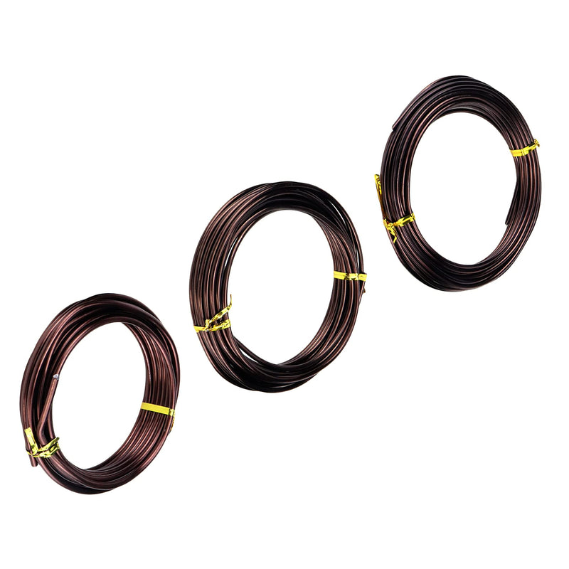 Antrader Bonsai Training Wire Set,Anodized Aluminum Wire 2.5mm/3.0mm/4.0mm Training Wire for Bonsai Trees,3 Sizes/100g,Brown 2.5mm,3.0mm,4.0mm Brown 3