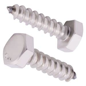 1/2 x 1-1/2" (8 pcs) Hex Lag Screws, 304 Stainless Steel 18/8, Hexagon Head Lag Bolts, Hex Head Wood Screws 1/2 x 1-1/2 8