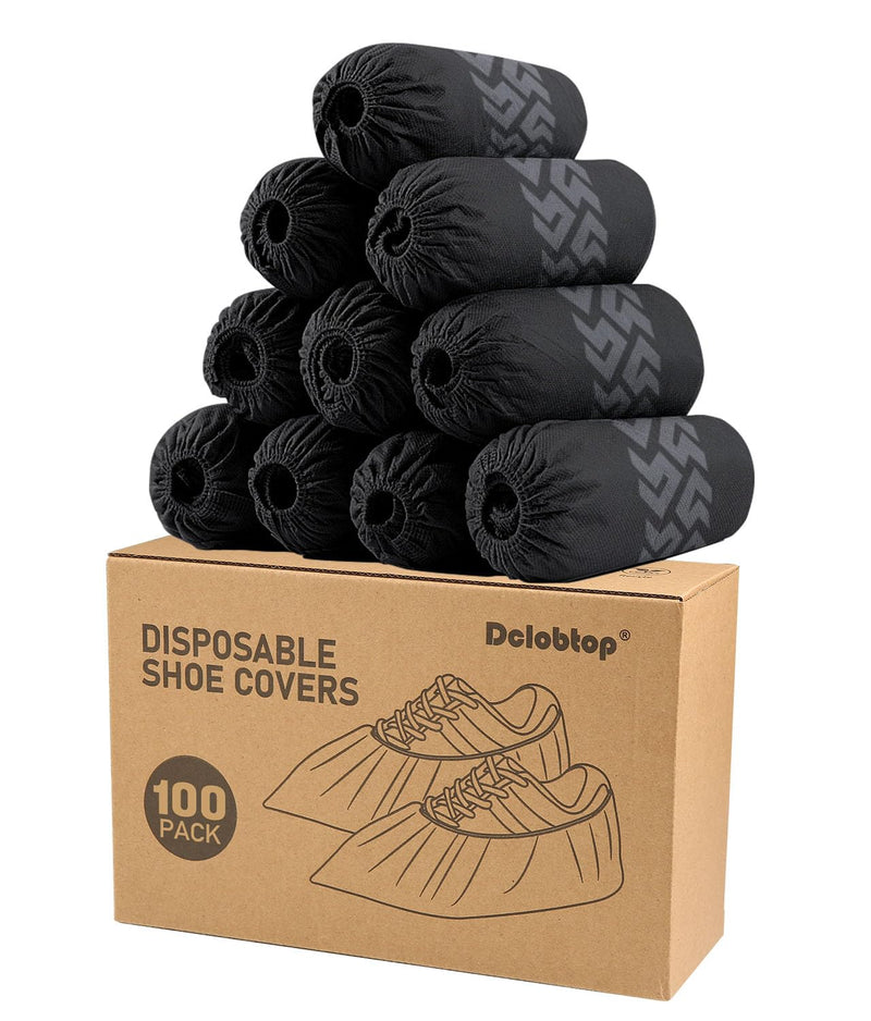 100 Pcs Shoe Covers Disposable Non-Slip,Shoe Covers for Indoors Reusable,Slip-resistant, Durable, Breathable, Non-toxic,Booties for Shoes Covers,Stretchable Fits Up To13 US Men,Black-XL Black Set of 100(xl)
