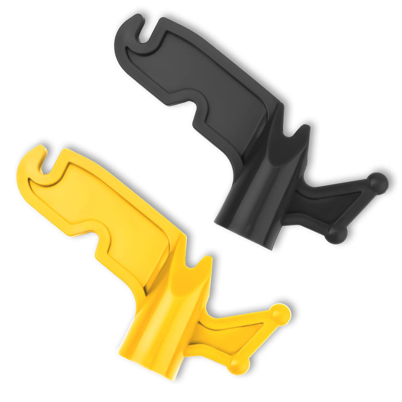 2pcs Extension Pole Hook, 3/4" Inner Diameter Screw-in Multi-Purpose Plastic Utility Hook Attachment Plastic Pole Hook Hanging Hooks for Threaded Poles Bird Feeders Christmas Light Strings