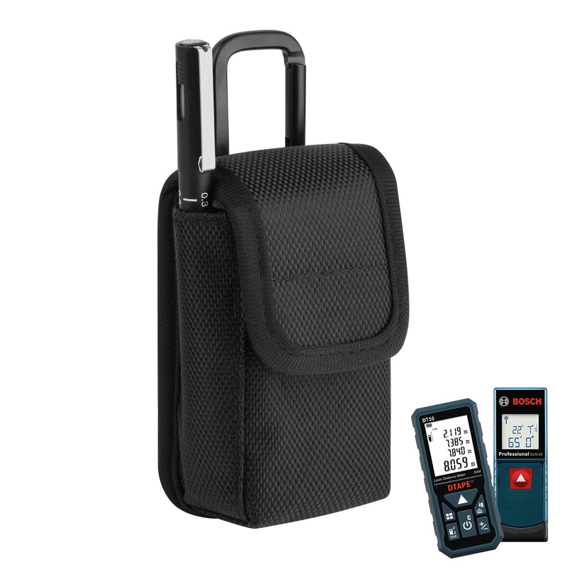 1680D Laser Measure Case Fits for Bosch GLM20 Blaze 65ft Laser Distance Measure & DTAPE DT50 165ft Laser Measure, with Pen Pocket, Belt Buckle & Carabiner, Protective Travel Storage Bag Black