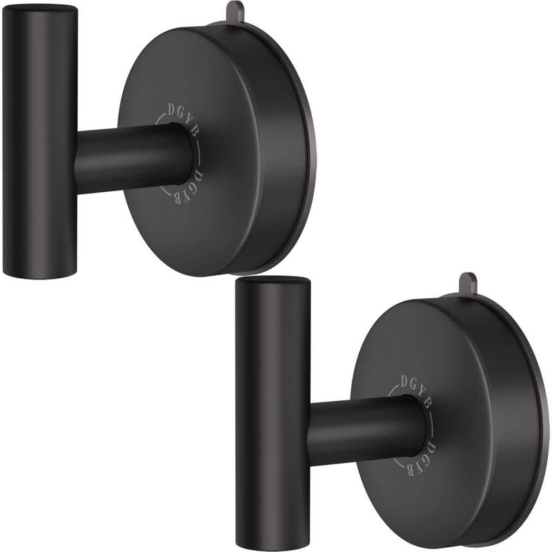 DGYB Large Suction Cup Hooks for Shower Set of 2 Black Towel Hooks for Bathrooms Stainless Steel Suction Shower Hooks for Inside Shower 15 Lb Removable Wall Hooks for Hanging Heavy Duty Matte Black