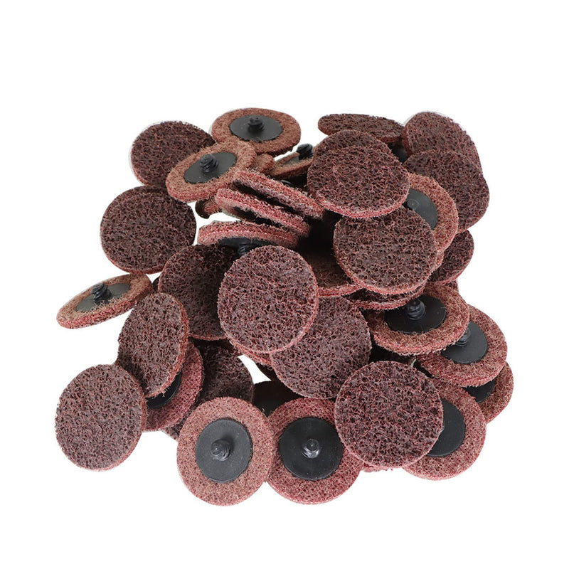 findmall 50Pcs 2 Inch Maroon Quick Change Surface Prep Conditioning Discs, Medium Grit for Cleaning, Finishing and Deburring on All Metals 2 inches