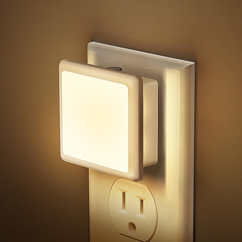 JandCase Night Lights Plug into Wall 2 Pack, Plug in Night Light with Dusk-to-Dawn Light Sensor, 3000K Soft White 0.3W, LED Nightlight for Bathroom, Adult, Hallway Warm White