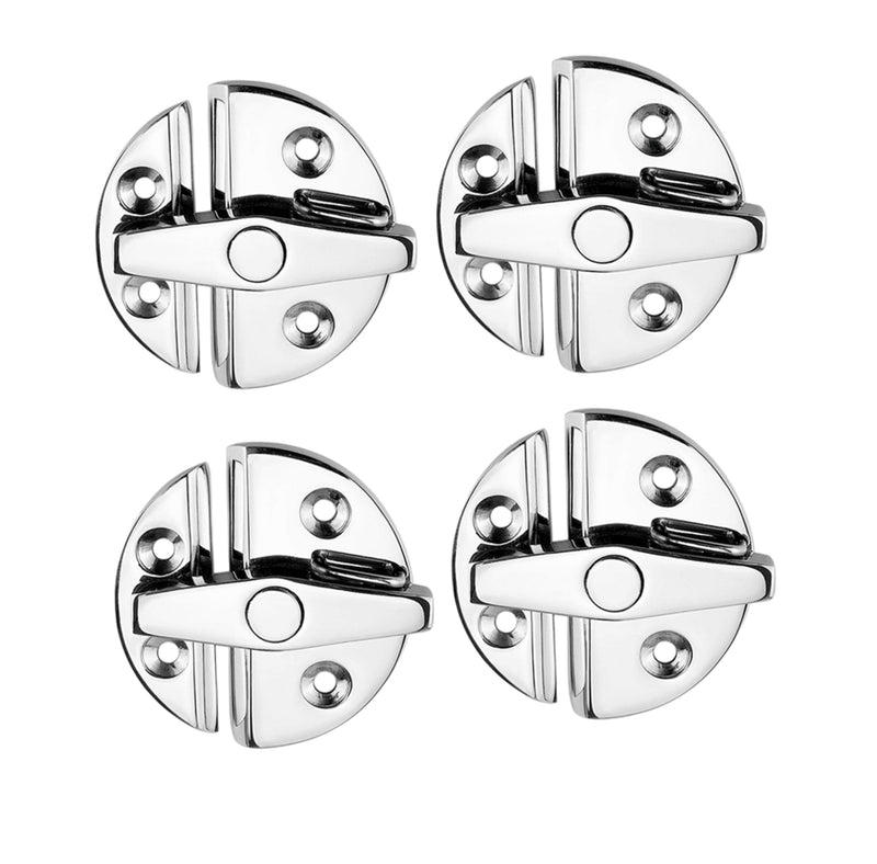 1/2/4 Pack Stainless Steel 316 MarineGrade Locker Hatch Anti Rattle Latch Fastener，2-1/5inch Heavy Duty Twist Lock Round Door Catch Latch for Row/sail Skiff Boat Yacht Accessories 1