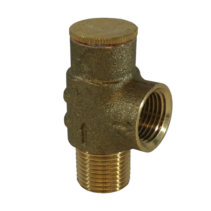 Merrill PRVNL50100 1/2" Lead-Free Brass Pressure Relief Valve, 100 PSI Adjustable Safety Valve for Cold Water Well, Pump & Plumbing Systems, 1/2" MNPT x 1/2" FNPT No-Lead Water System Protection Valve