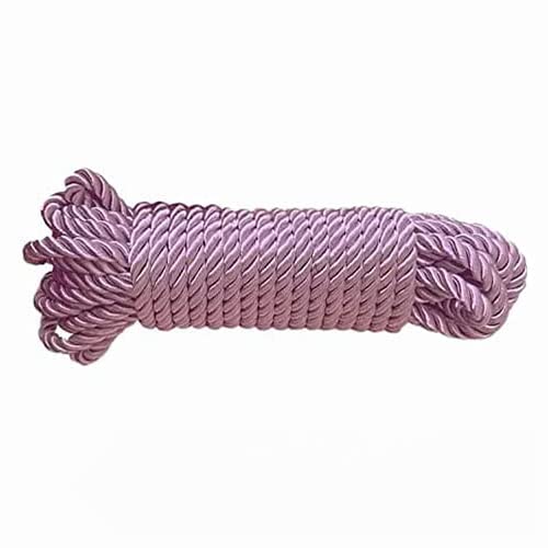Soft Silk Rope Solid Braided Twisted Ropes 10m Durable and Strong All Purpose Twine Cord Rope String Thread Cord (Lavender) Lavender