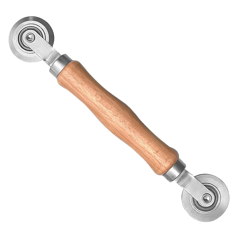 Screen Roller Tool - Rolling Tool for Installing Door & Window Screens & Repair - Spline Roller with Wood Handle & Steel Bearing Wheel - Professional Rolling Tool - Double Ended Hand Spline Roller