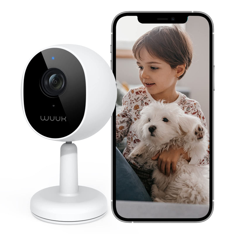 WUUK 4MP Indoor Security Camera, WiFi Camera Indoor Baby Monitor, Pet Camera w/Motion & Human Detection, Night Vision, 24/7 Live View 2-Way Audio, Magnetic Stand, Works w/Alexa & Google Home Stick Up Cam
