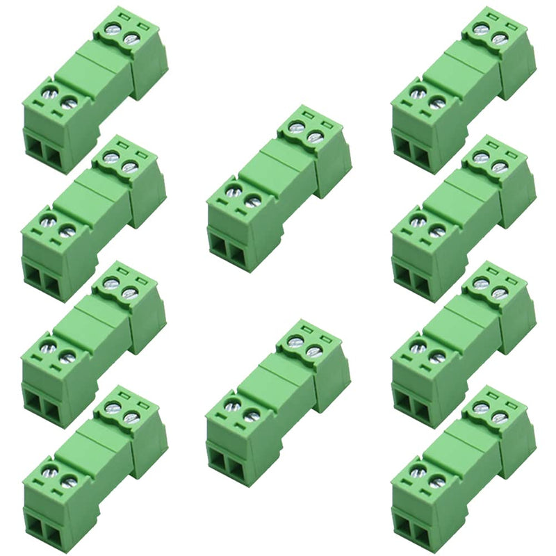10Pcs 2-Pin 300V 8A 15EDGRK 3.81mm Pitch Screw Terminal Block Connector for 28-16AWG 3.81mm-2-Pin(10PCS)