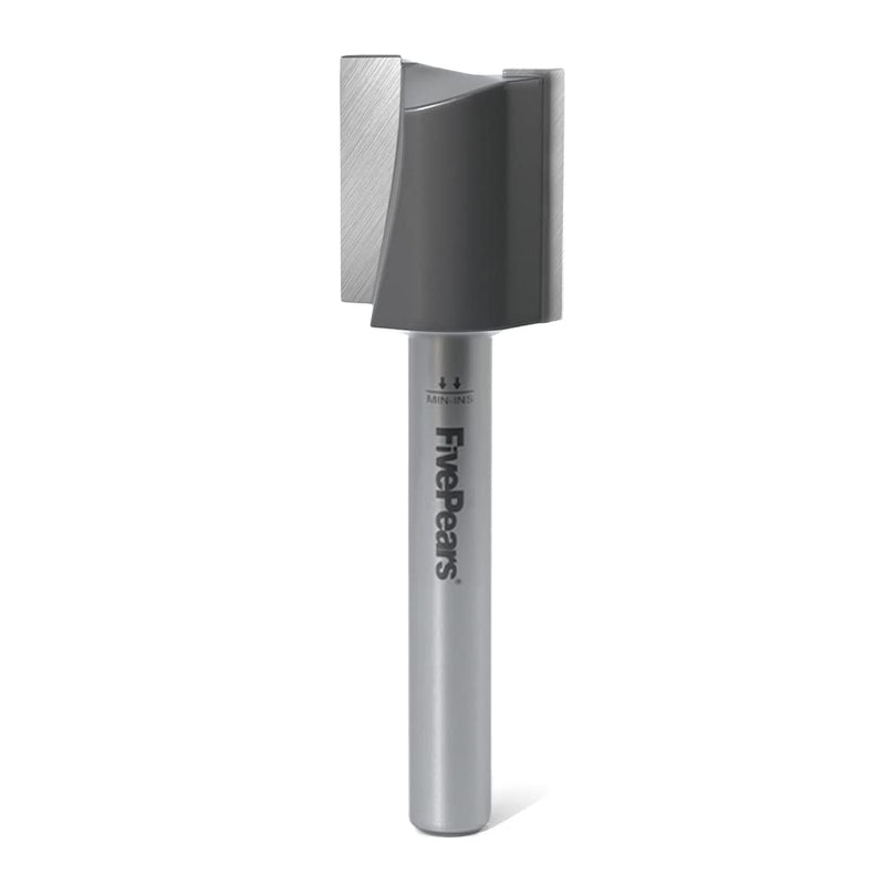 FivePears Straight Router Bits 1/4 Inch Shank Double Flute, 3/4 Inch Cutting Diameter, 3/4 Inch Cutting Length, Used for Create Groove, Dado or Hollow 3/4" Dia - 3/4" CL - 1/4" Shank