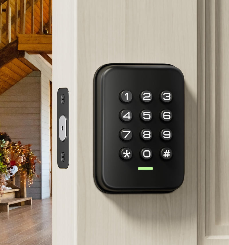 Veise Keyless Entry Door Lock, Electronic Keypad Deadbolt, Auto Lock, Anti-Peeking Password, Emergency Power Port, Easy Installation, Black - NewNest Australia