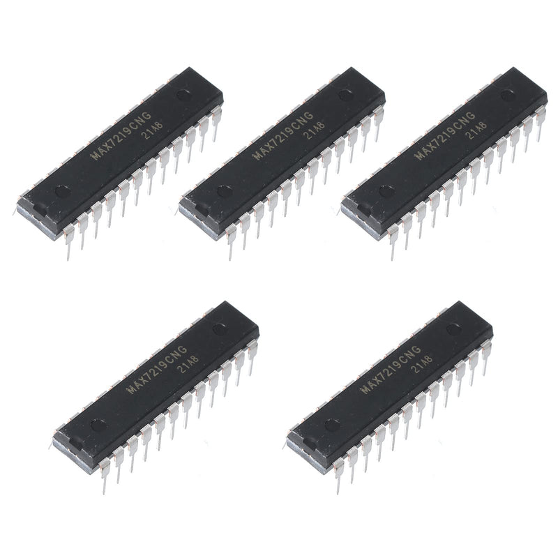 5pcs MAX7219CNG MAX7219 7219 8-Digit LED Display Drivers Serially Interfaced,DIP-24.