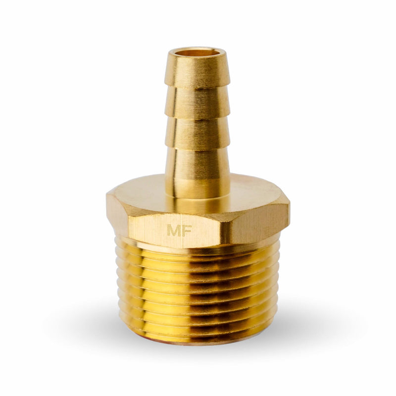 MAACFLOW Brass 3/4" Male NPT to 3/8" Hose ID Barb Barbed Hose Fitting Adaptor Connector (Pack of 1) 3/8" Barb x 3/4" Male NPT Pack of 1