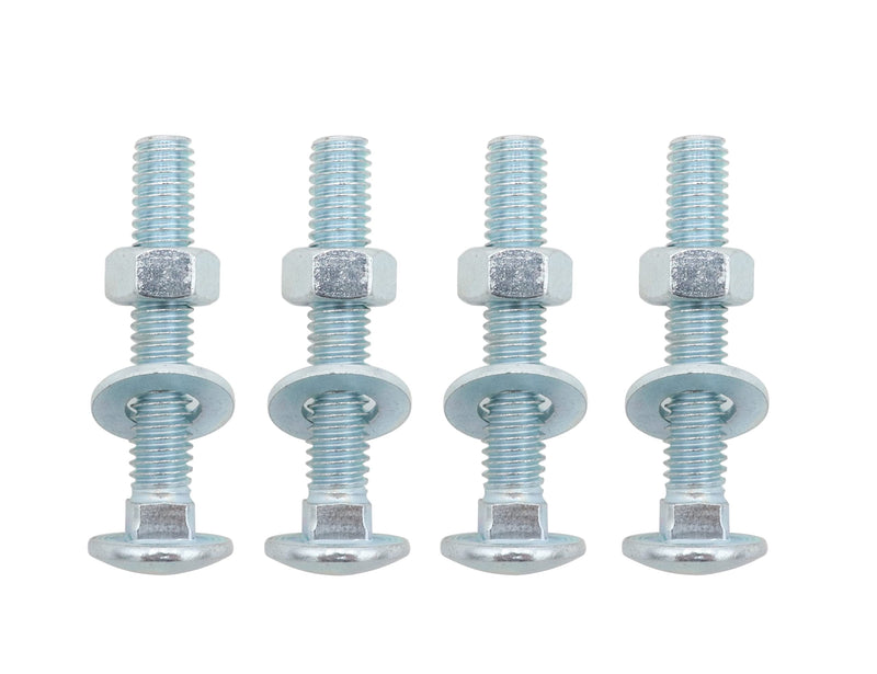 LBY 10 Sets 5/16-18 x 2" Carriage Bolts Screws Round Head Square Neck and Hex Nuts & Flat Washers, Carbon Steel (Zinc Plated), Silvery 5/16-18 x 2"
