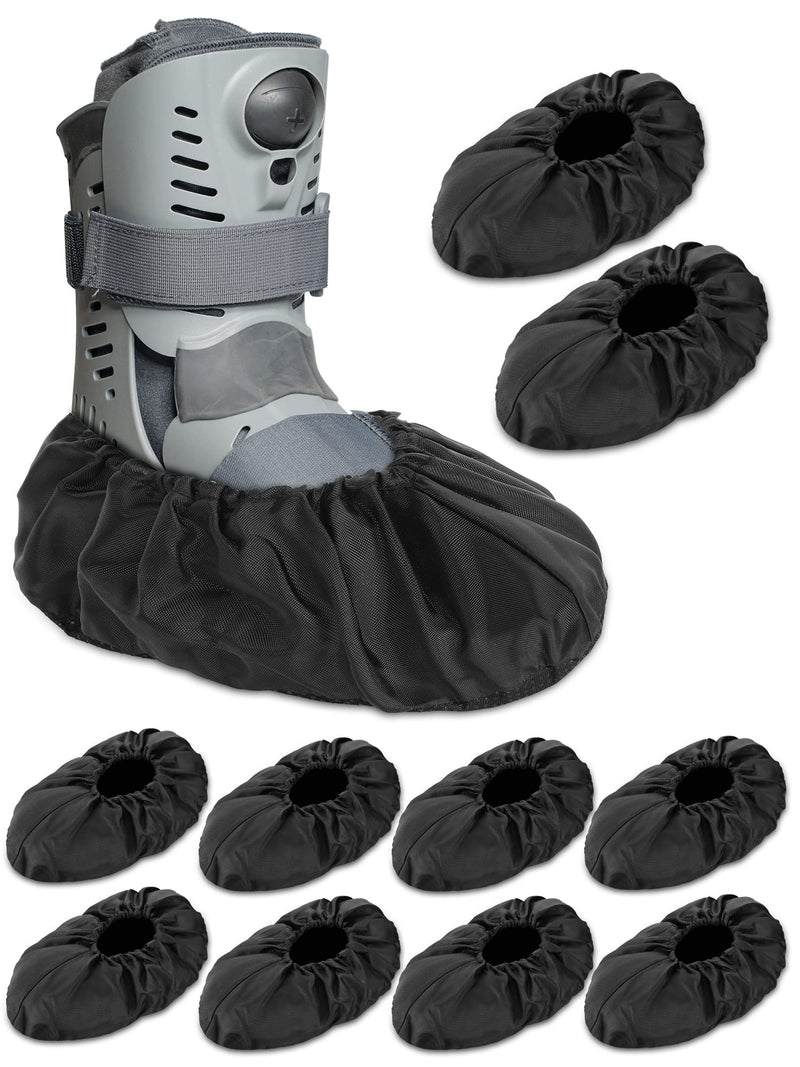 Janmercy 10 Pcs Fracture Walking Boot Cover Recovery Shoes Covers Waterproof Rain Cover for Walking Boot Brace Orthopedic Cover with Rubber Sole Reusable Boot Cover (Large) Large