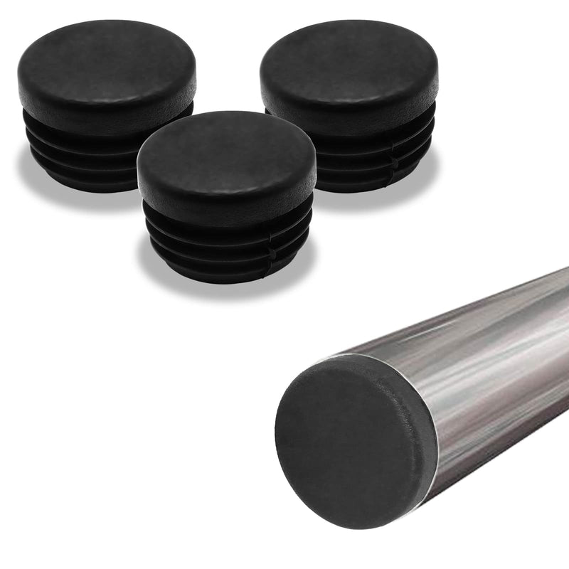 Biaungdo 12 Pcs 1 inch Round Plastic Hole Plug, Black Tubing End Cap Table Chair Legs Tubing Glide End Insert Plug Cap Cover(25mm) 25mm(1")