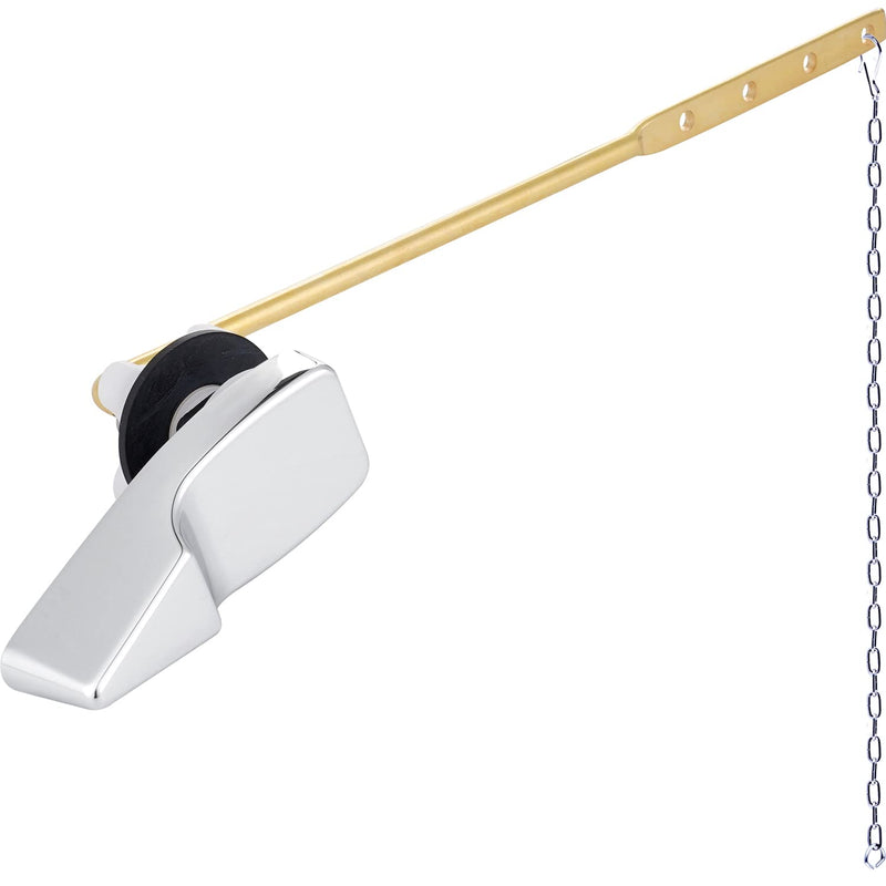 Hygie Rinse Universal Toilet Handle Replacement Kit Compatible with American Standard/Mansfield/Gerber Toilet, Front Mount Toilet Tank Flusher Lever with Flapper Chain, Chrome 1PC