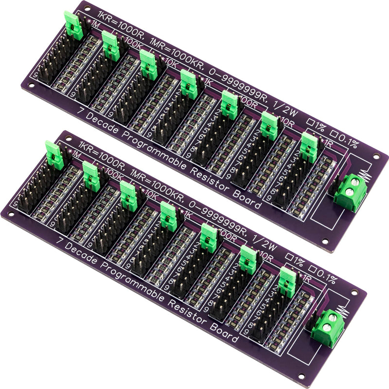 2pcs 0R - 9999999R Seven Decade Programmable Resistor Board Step 1R 1% 1/2 Watt 1206 with 2 Types Output Resistor board (2pcs)