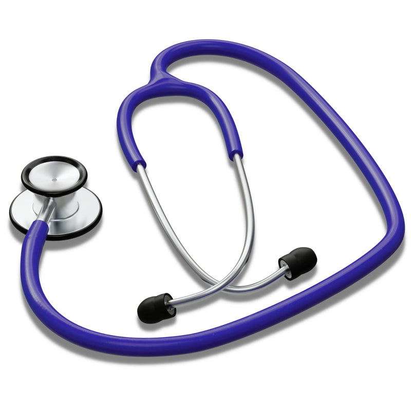 HCS Blue Stethoscope, Premium Stainless Steel - Medical, Dual Head Stethoscopes for Nurses, Doctors, Veterinary, Nursing School, Work, Home - 22 inch Tubing