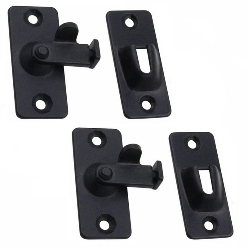 szhdxsy 2pos 90 Degree 304Stainless Steel Right Angle Door Lock Buckle Lock Bolt Lock cam Lock for Door and Window Sliding Lock bar Bolt barn Sliding Door Lock Sliding Latch, Black