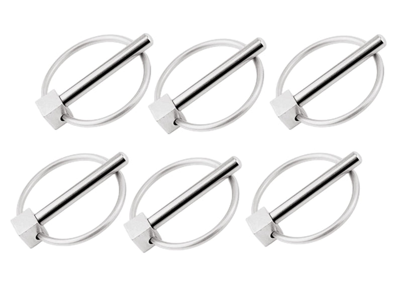 4/6Pcs Stainless Steel 316 Lynch Pin Fastener, Heavy Duty Marine Tractor Linch Pin Clips Shaft Locking Pin (Pin Diameter 1/4" ,6.3MM, 6) Pin Diameter 1/4" ,6.3MM