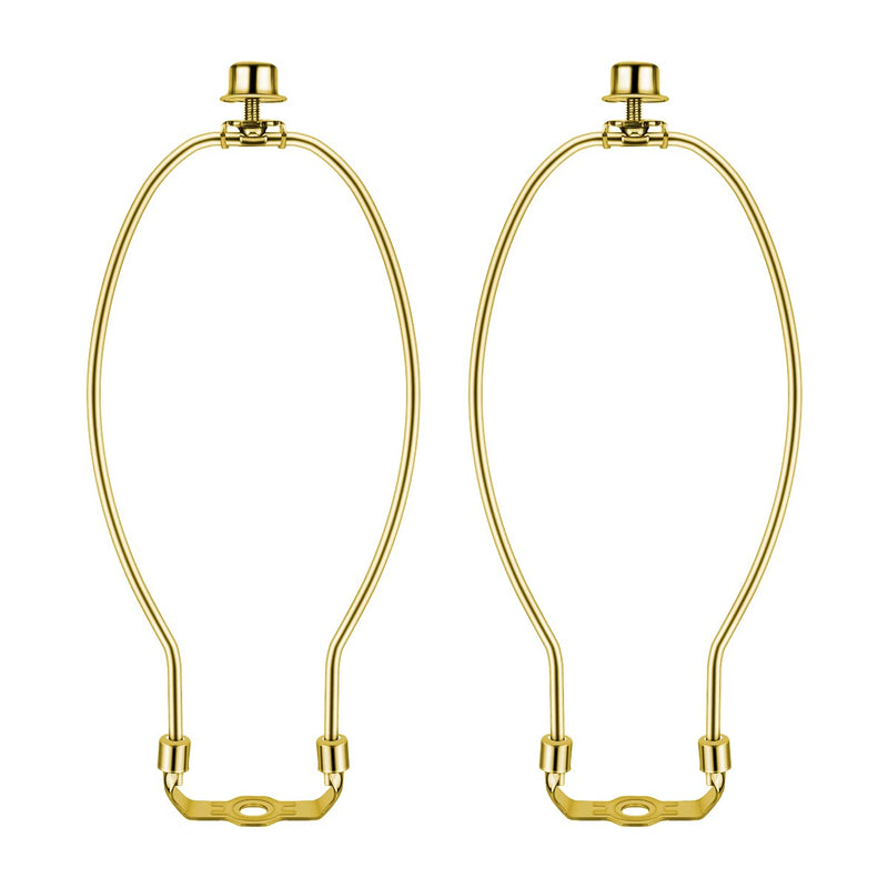 2 Pcs 10Inch Lamp Shade Harp Holders Detachable Lamp Shade Bracket Heavy Duty DIY Lighting Accessories for Floor Lamps and Table finials Bracket Light Fitting (Polished Brass) Polished Brass