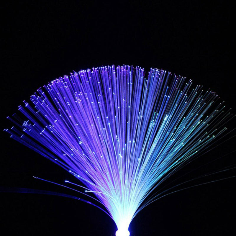 Tookie Fiber Optic Lamp, LED Colourful Changing Fiber Optic Fountain Night Light, Novelty Battery Operated Bedside Mood Lamp for Christmas New Year Home Decoration(Size:Without Box) without box