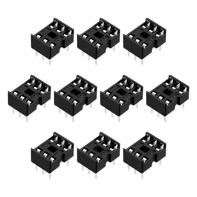 DIP IC Chip Socket Adapter Soldering [for PCB Circuit Board] - 2.54mm Pitch/6 Flat Pins/ 10 Pcs