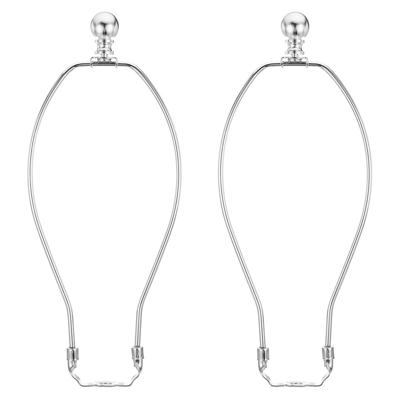 PATIKIL 11 Inch Lamp Harp Kit with Finial, 2 Set Detachable Lamp Shade Bracket Holder, DIY Lighting Accessories for Table Lamps Floor Lamps, Chrome