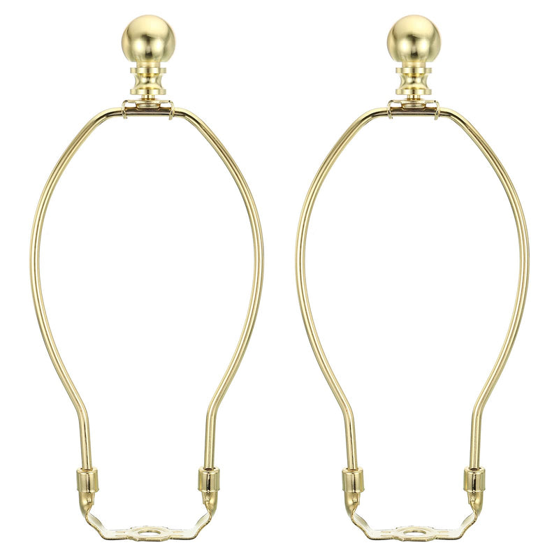 PATIKIL 8 Inch Lamp Harp Kit with Finial, 2 Set Detachable Lamp Shade Bracket Holder, DIY Lighting Accessories for Table Lamps Floor Lamps, Gold Tone