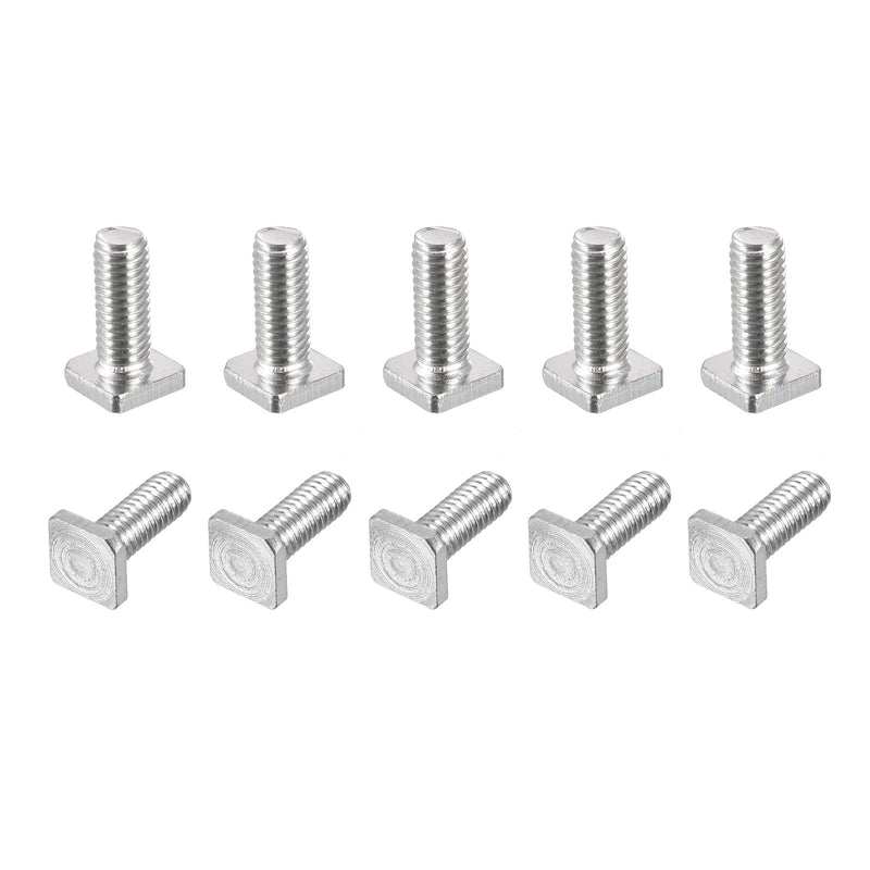uxcell Square Head Bolt, 10pcs M6x16mm Fully Thread Carbon Steel Grade 4.8 Square Machine Screws 16mm 10