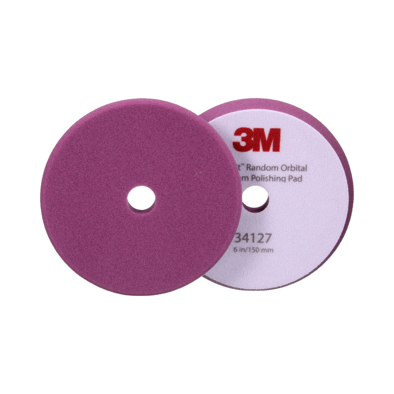 3M Perfect-It Random Orbital Foam Polishing Pad, 6"/150 mm, Purple, 34127, for Automotive Compounding and Polishing 150mm 6"