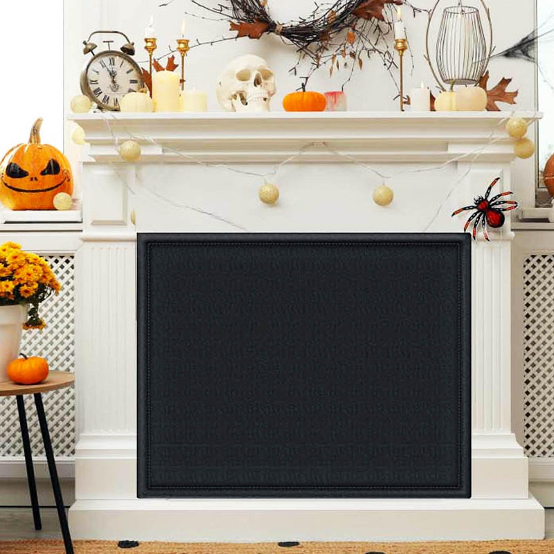 Magnetic Fireplace Draft Cover, Fireplace Blocker Blanket Stops Heat Loss, Adjustable Fire Place Draft Stopper Save Energy for Indoor Iron Frame Black 33" W x 29" H 33"x29" Magnetic