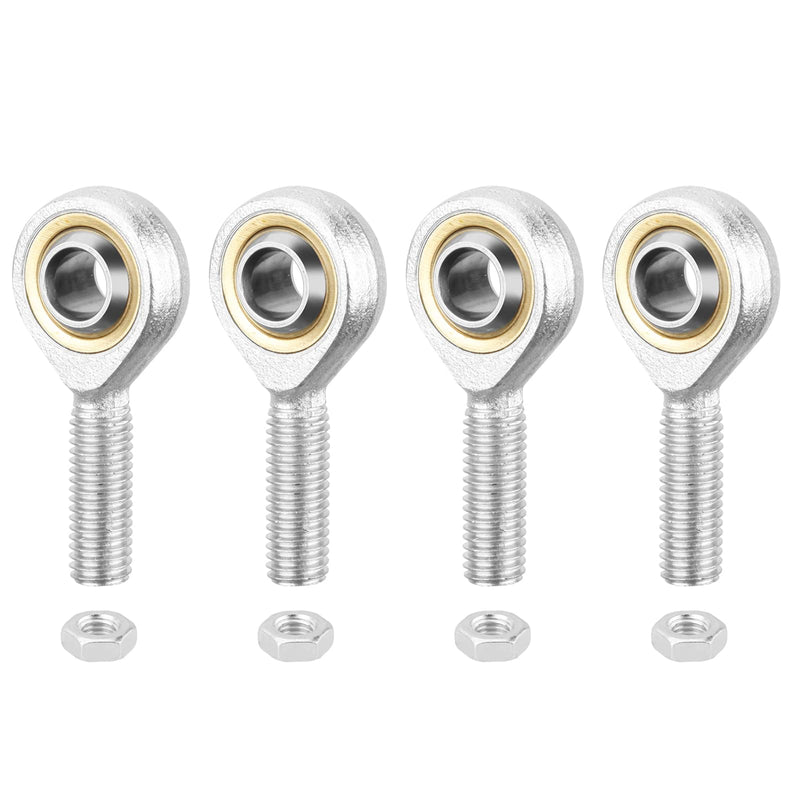 SA8T/K Rod End Bearing, 4pcs 8mm Bore Self Lubricating M8x1.25mm Metric Male Thread Right Hand Heim Joint with Jam Nuts SA
