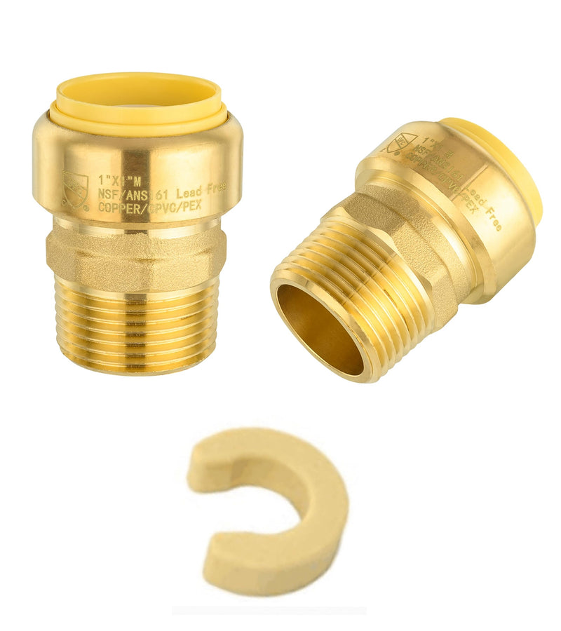2Pcs EFIELD Push fit 1 Inch x 1 Male Adapter Fitting(PF152-2) Pack of 2 1''x1''