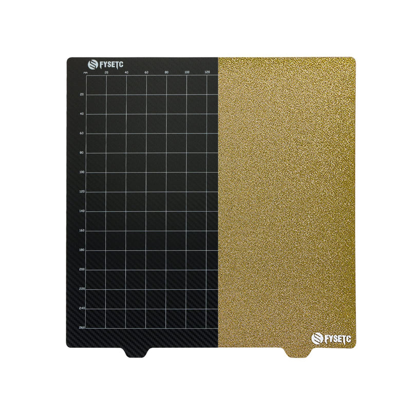 FYSETC Double Sided Build Plate 310mm/12.2inch Textured PEI+PET-CF Sheet Only Flexible Removable Spring Steel Plate No Sticker Base for CR-10/10S/ SunlluS8 Longe LK1 Printer Wanhao D9 Textured/PET-CF Plate Only